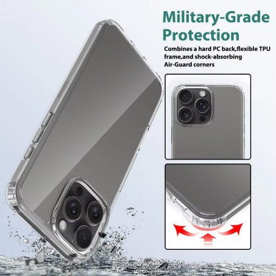 High Quality Acrylic + TPU Hybrid Transparent Magsafe Case for iPhone 16 Pro Max