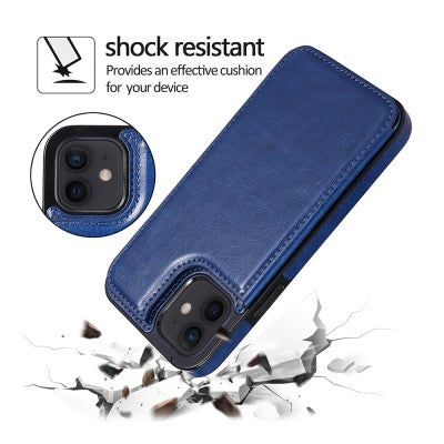 Back Flip Leather Wallet Cover Case for iPhone 12 Pro (6.1'')
