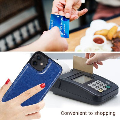 Back Flip Leather Wallet Cover Case for iPhone 12 Pro (6.1'')