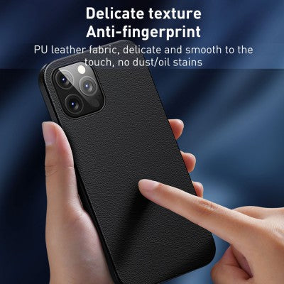 Baseus Fauxther Series Magnetic Phone Case for iPhone 15 Pro Max-Cluster Black