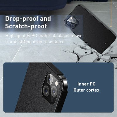 Baseus Fauxther Series Magnetic Phone Case for iPhone 15 Pro Max-Cluster Black