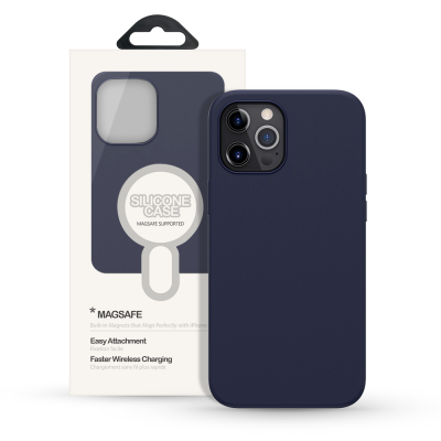 Liquid Silicone Case Cover with Magnetic Ring for iPhone 12 Pro Max Magsafe (High-Quality Liquid Silicone)
