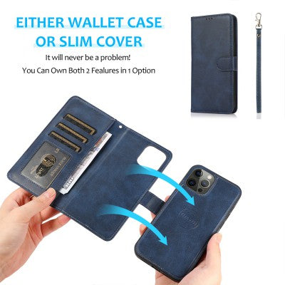 Magnetic Split PU Leather Flip Wallet Cover Case for iPhone 12 Pro Max