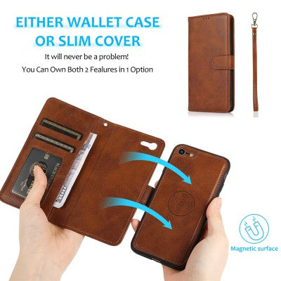 Magnetic Split PU Leather Flip Wallet Cover Case for iPhone 8