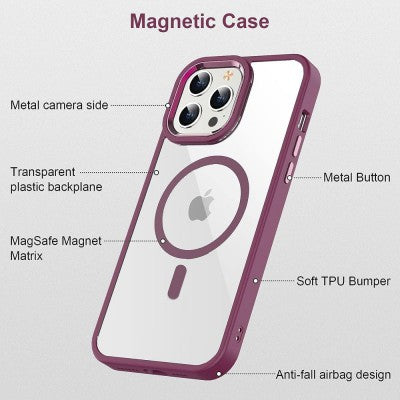 Redefine Metal Camera Lens Magnetic Transparent Magsafe Case for iPhone 12 Pro