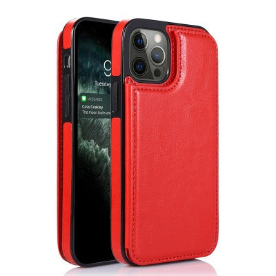 Back Flip Leather Wallet Res  Cover Case for iPhone 15 Pro