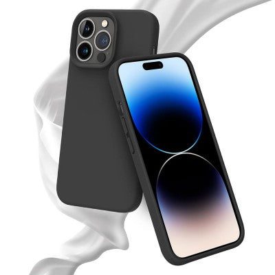 Liquid Silicone Black Case Cover for iPhone 15 Pro