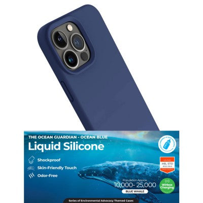 Liquid Silicone Navy Case Cover for iPhone 15 Pro