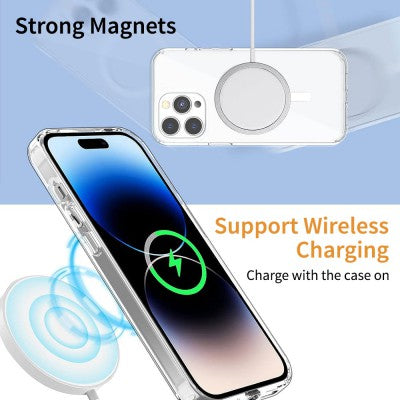 High Quality Acrylic + TPU Hybrid Transparent Magsafe Case for iPhone 15