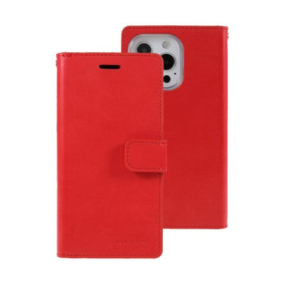 Mercury Mansoor  Red Diary Cover Case for iPhone 15 Pro