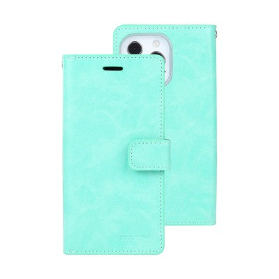 Mercury Mansoor Mint Diary Cover Case for iPhone 15 Pro