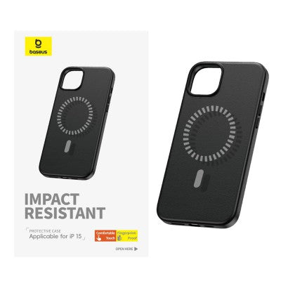 Baseus Fauxther Series Magnetic Phone Case for iPhone 15-Cluster Black