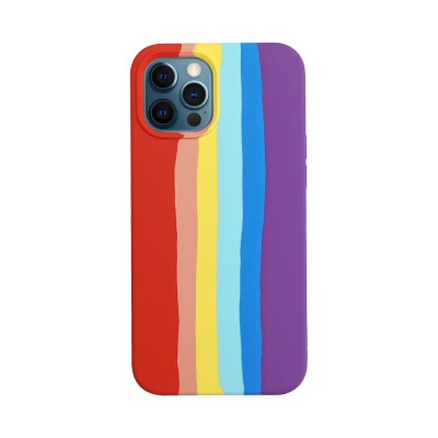 Rainbow Liquid Silicone Case Cover for iPhone 14 Plus