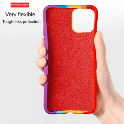 Rainbow Liquid Silicone Case Cover for iPhone 14 Plus