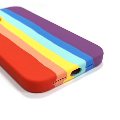 Rainbow Liquid Silicone Case Cover for iPhone 14 Plus