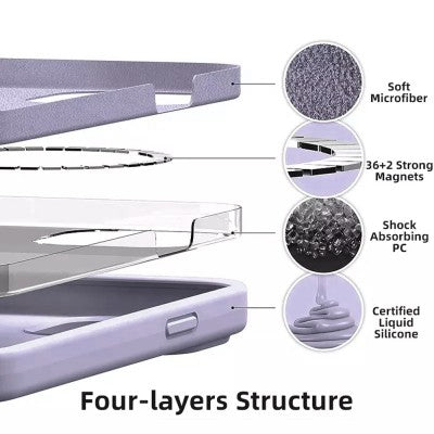 Liquid Silicone Case Cover with Magnetic Ring for iPhone 14 Pro Magsafe