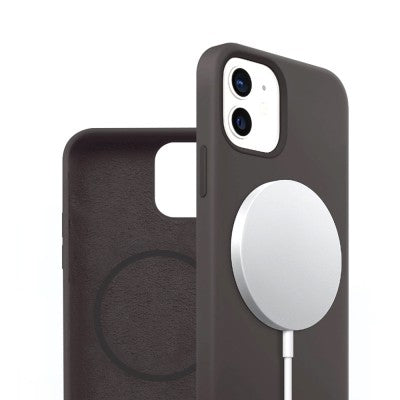 Liquid Silicone Case Cover with Magnetic Ring for iPhone 12 Pro Max Magsafe (High-Quality Liquid Silicone)
