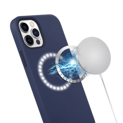 Liquid Silicone Case Cover with Magnetic Ring for iPhone 12 Pro Max Magsafe (High-Quality Liquid Silicone)
