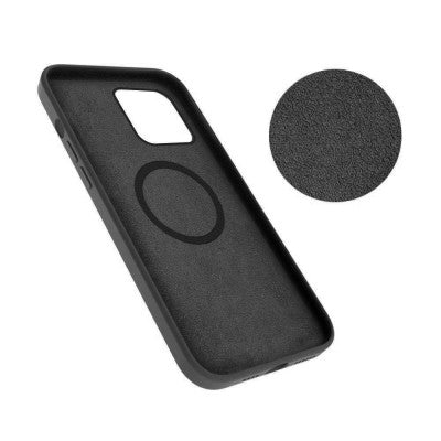 Liquid Silicone Case Cover with Magnetic Ring for iPhone 12 Pro Max Magsafe (High-Quality Liquid Silicone)