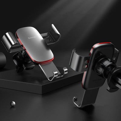 Baseus Metal Age Gravity Car Mount Phone Holder for Air Outlet-Grey