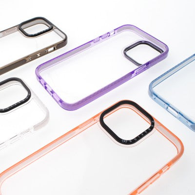 Transparent Candy Color Frame Shockproof Cover Case for iPhone 14 Pro Max