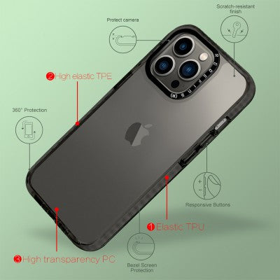 Transparent Candy Color Frame Shockproof Cover Case for iPhone 14 Plus