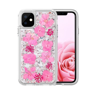 Dried Flower Bling Gold Foil Clear Case Cover for iPhone 11 (6.1'')