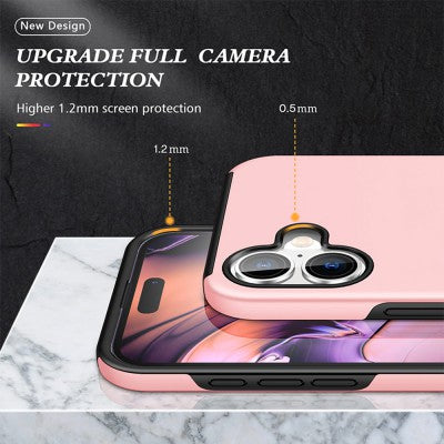 Magnetic Ring Holder Shockproof Pink Cover Case for iPhone 16