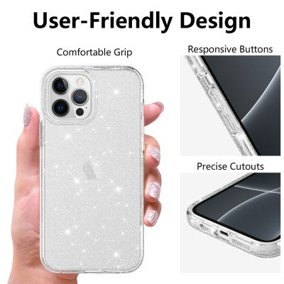 UTIA Ultimake Glitter Shockproof Case Cover for iPhone 15 Pro