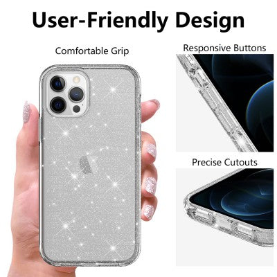 Ultimake Glitter Shockproof Case Cover for iPhone 12 Pro Max (6.7'')